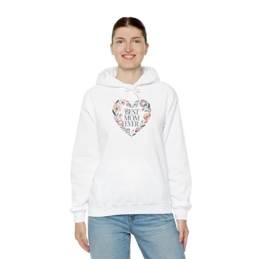Floral Heart Mom Hoodie - Best Mom Ever Sweatshirt for Mother's Day, Gift for Mom, Cozy Sweatshirt for Women, Everyday Wear, New Mom Gift - Image 6