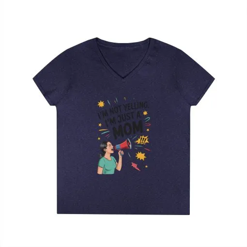 Funny Mom V-Neck T-Shirt, I'm Not Yelling I'm Just a Mom, Mother's Day Gift, Loud Mom Life T-Shirt, Mother's Day Apparel, Family Humor Shirt - Image 9