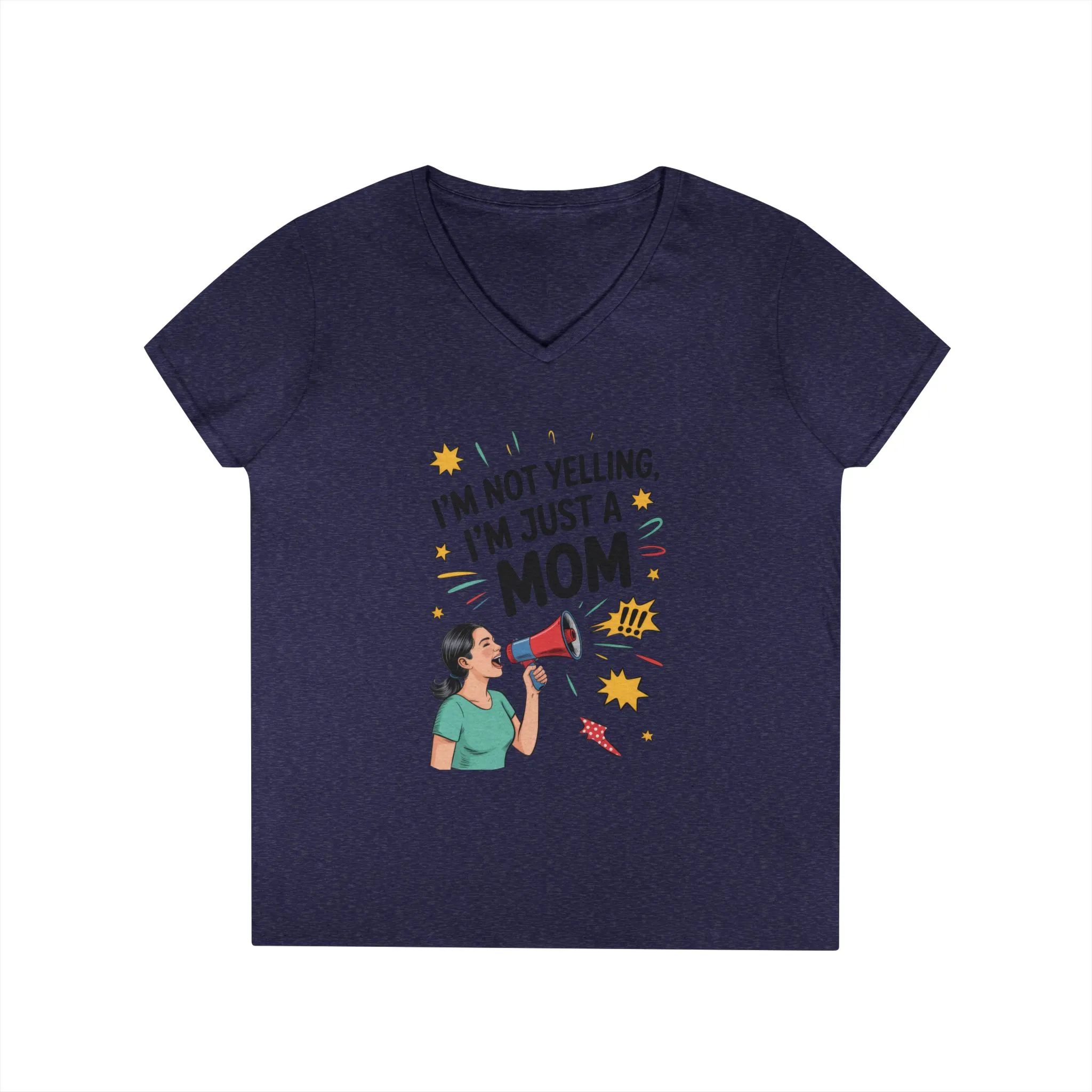 Funny Mom V-Neck T-Shirt, I'm Not Yelling I'm Just a Mom, Mother's Day Gift, Loud Mom Life T-Shirt, Mother's Day Apparel, Family Humor Shirt - Image 9
