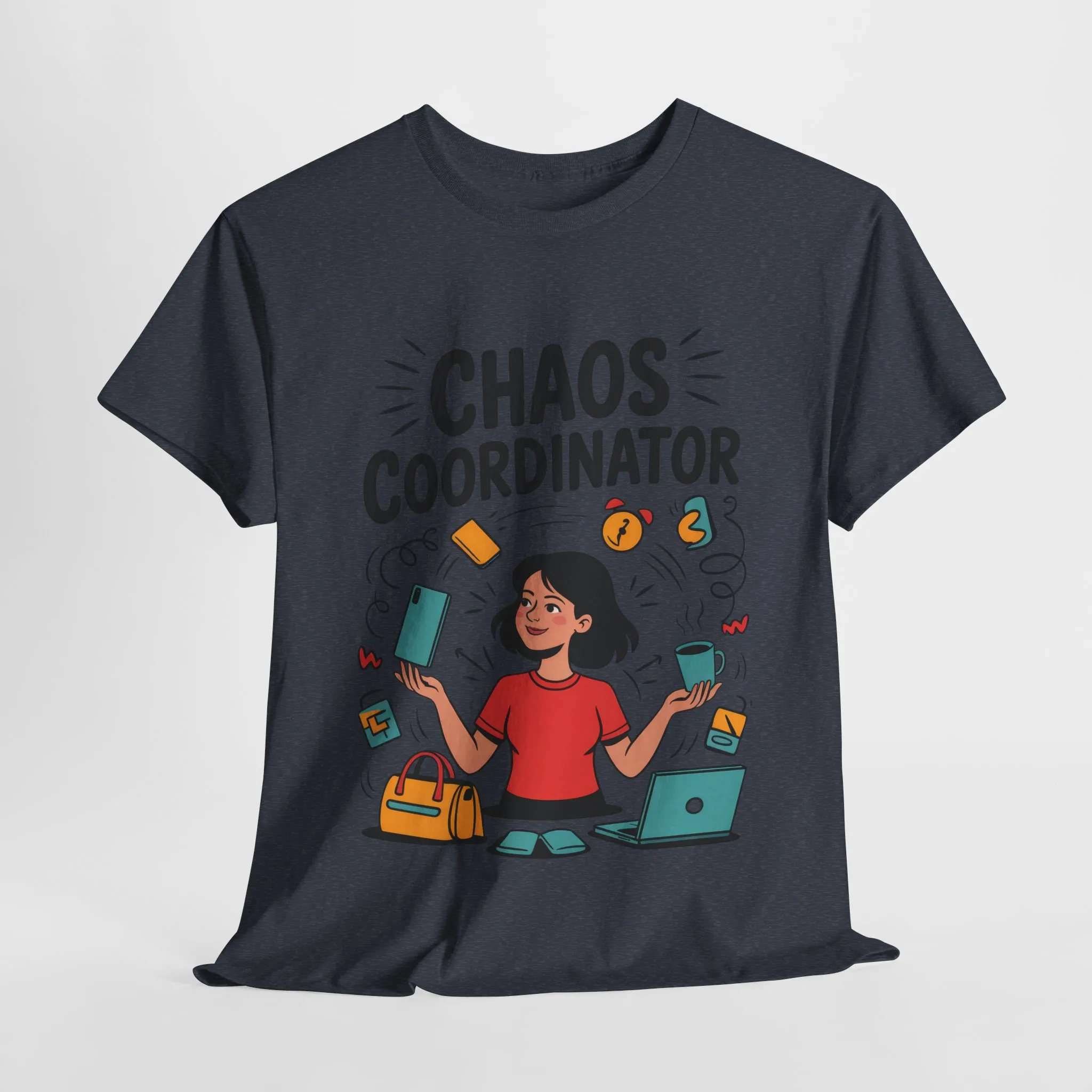 Chaos Coordinator Heavy Cotton Tee, Gift for Busy Moms, Mother's Day Gift, Funny Mom Life Shirt, Busy Life Humor T-Shirt - Image 34