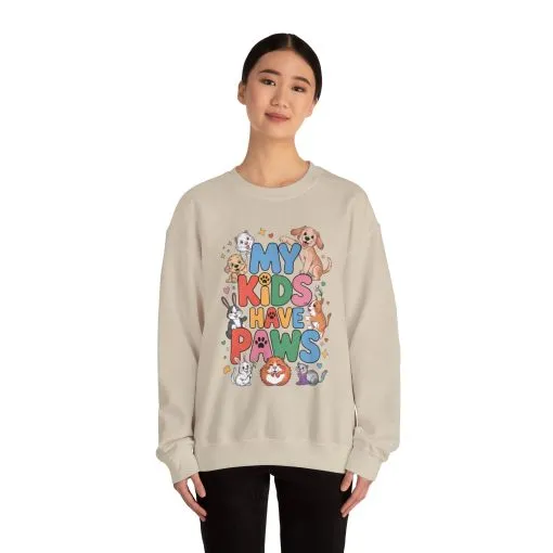 My Kids Have Paws Sweatshirt, Pet Lover Gift, Cute Animal Shirt, Cute Pet Mom Tee, Animal Parent T-Shirt, Gift for Animal Lovers - Image 43