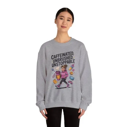Caffeinated Mom Sweatshirt, Funny Mom Life Quote, Mother's Day Gift,New Mother Tired Mother Gift, Coffee Lover Gift, Coffee Addict Mom - Image 11