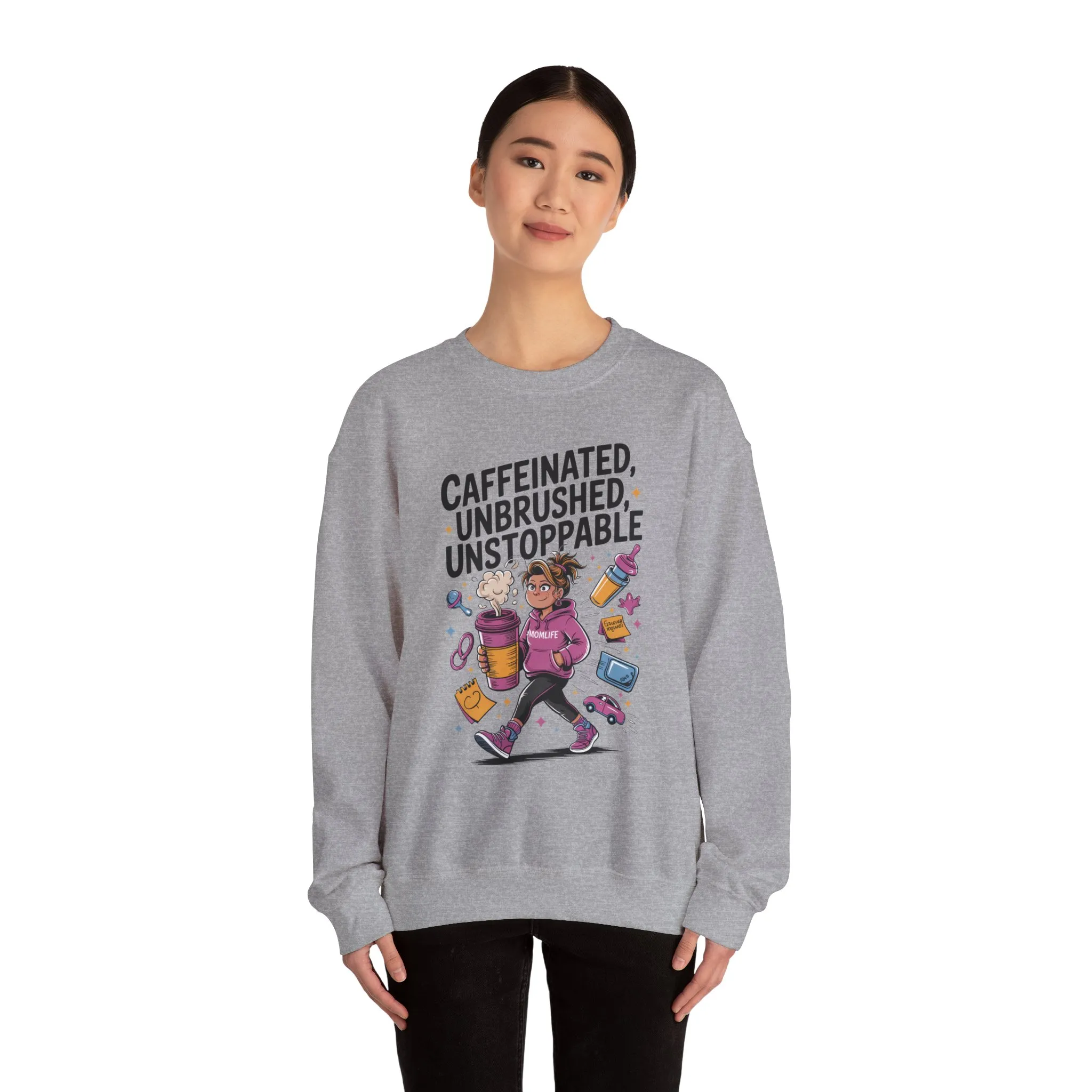 Caffeinated Mom Sweatshirt, Funny Mom Life Quote, Mother's Day Gift,New Mother Tired Mother Gift, Coffee Lover Gift, Coffee Addict Mom - Image 11