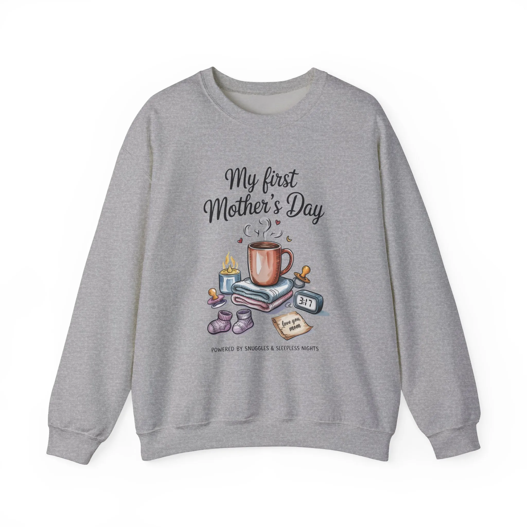 My First Mother's Day Sweatshirt, Cozy Crewneck for Moms, Gift for New Mothers, Baby Shower Tee, Snuggles & Sleepless Nights - Image 13
