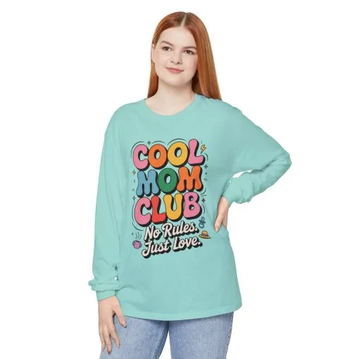 Cool Mom Club Long Sleeve T-Shirt, Funny Mom Tee, Gift for Moms, Mother's Day Gift, No Rules Just Love Quote Tee - Image 30