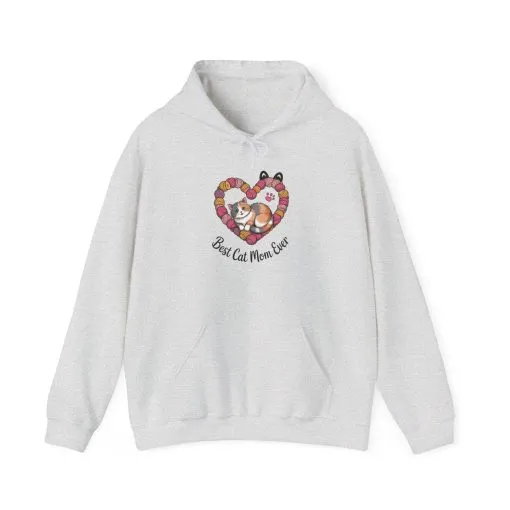 Best Cat Mom Ever Hoodie, Cozy Sweatshirt for Cat Lovers, Gift for Cat Moms, Feline Themed Apparel, Pet Lover Hoodie, Mother's Day Gift - Image 4