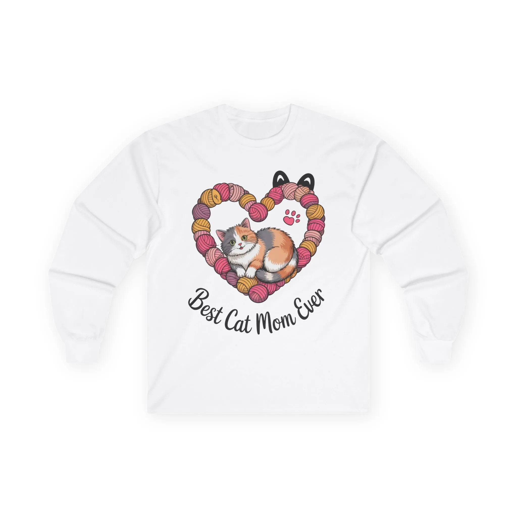Best Cat Mom Ever Long Sleeve Tee, Cat Lover Gift, Pet Parent Apparel, Birthday Gift for Cat Moms, Cozy Cat Mom Shirt - Image 2