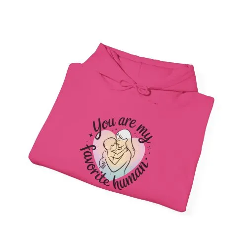 You Are My Favorite Human Hoodie, Cute Mom and Baby Pastel Design, Mothers Day Hooded Sweatshirt Gift - Image 34