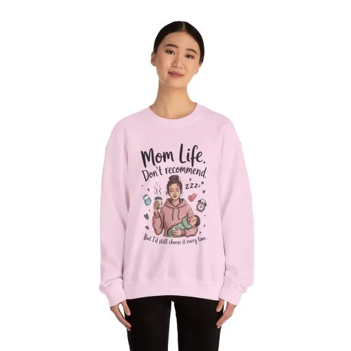 Mom Life Crewneck Sweatshirt, New Mom Gift, Cozy Everyday Wear, Funny Parent Apparel, Tired Mama Humor Tee - Image 31
