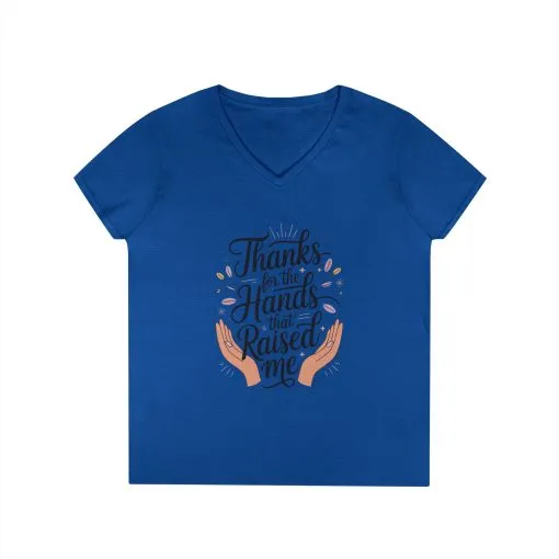 Grateful Hands V-Neck T-Shirt, Mother's Day Gift, Appreciation Tee, Family Love Shirt, Empowering Woman Top, Inspirational Shirt - Image 9