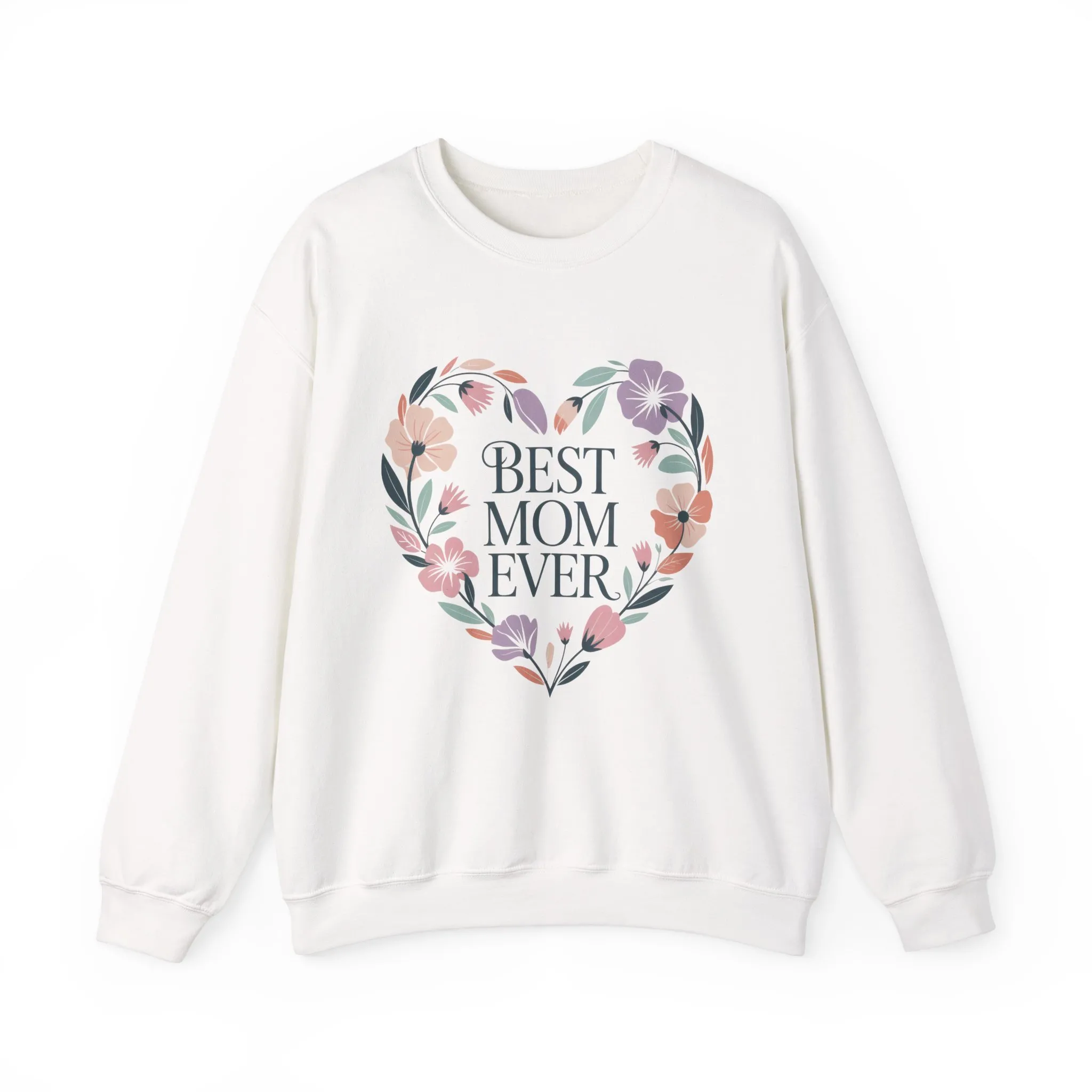 Best Mom Ever Sweatshirt - Perfect Gift for Mother's Day, Cozy Crewneck, Floral Design, Women's Gift, New Mom Gift - Image 2
