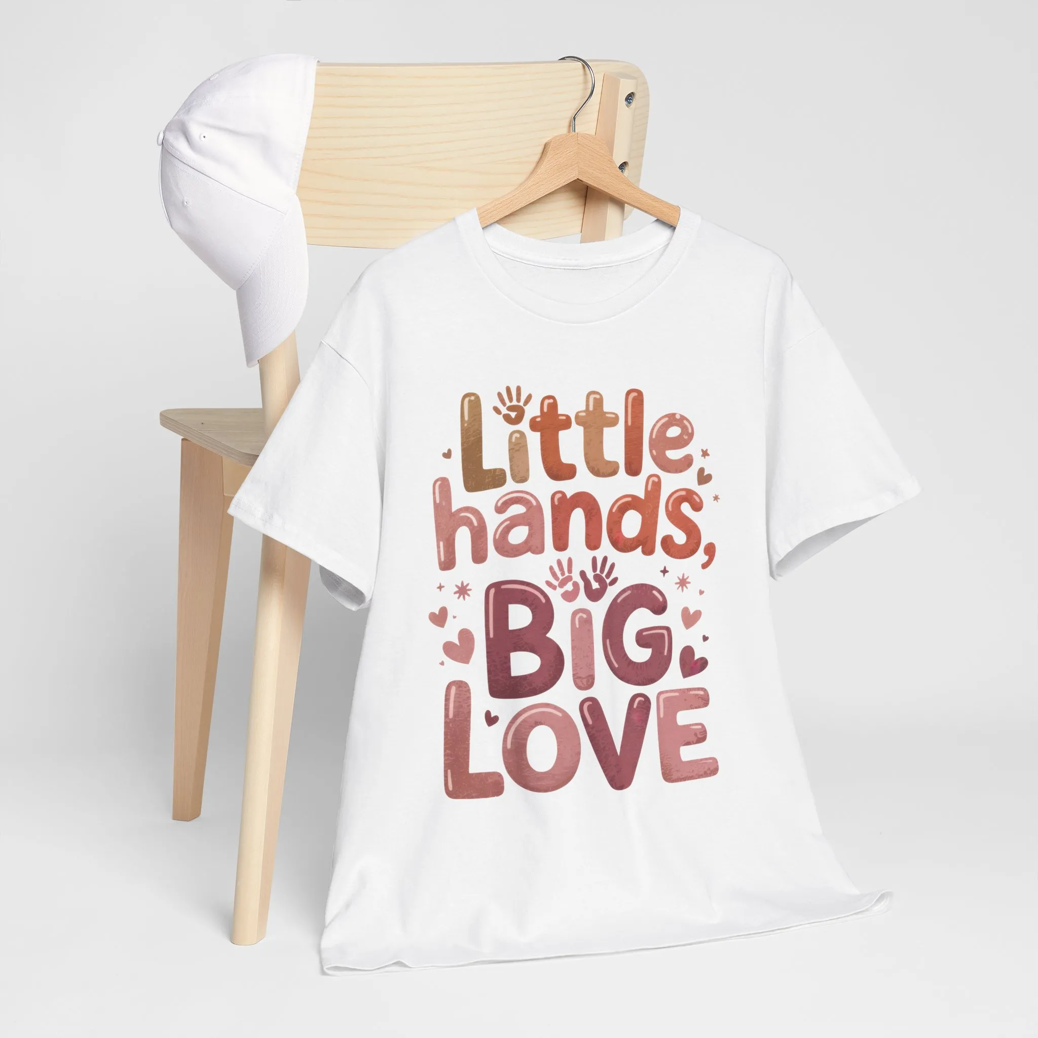 Little Hands Big Love Shirt, Cute Unisex Heavy Cotton Tee for Moms, Dads, or Teachers, Family Love Quote T-Shirt, Mother's Day Gift - Image 4