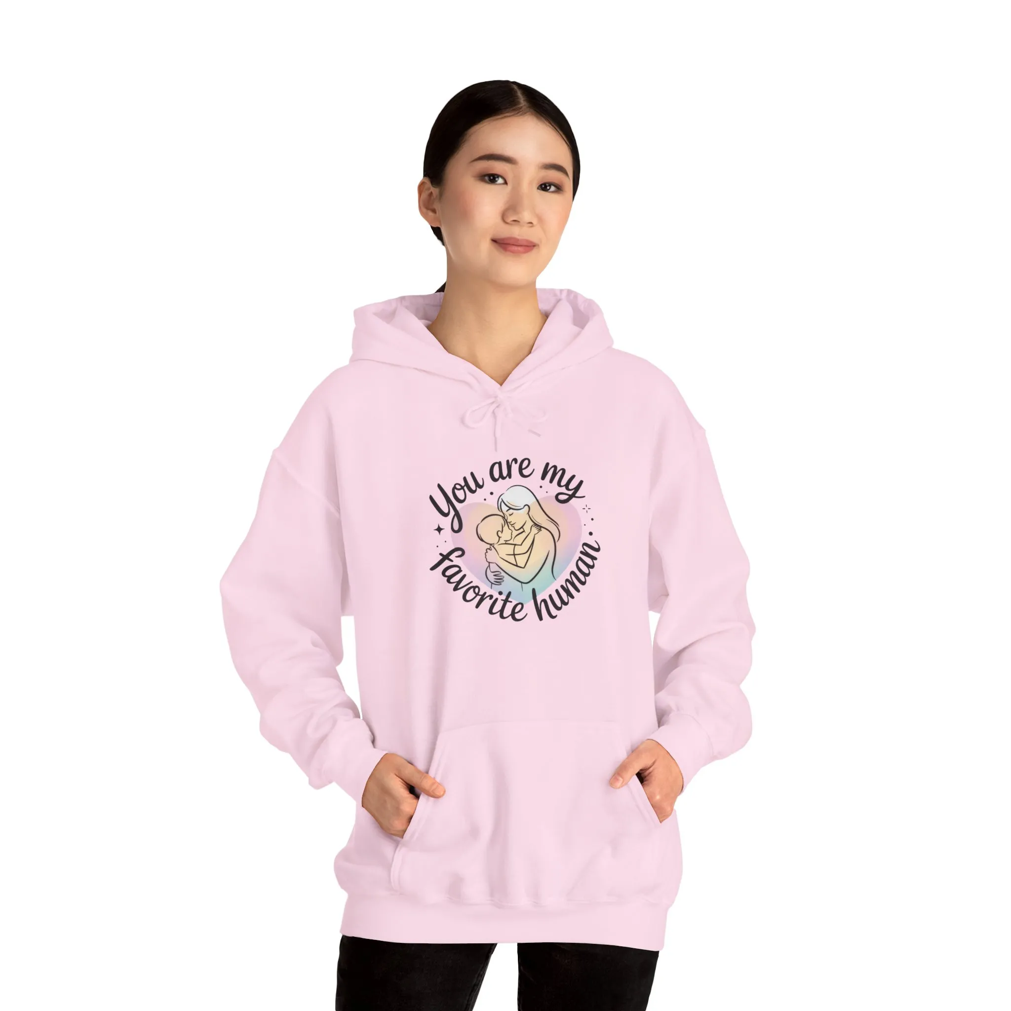 You Are My Favorite Human Hoodie, Cute Mom and Baby Pastel Design, Mothers Day Hooded Sweatshirt Gift - Image 27