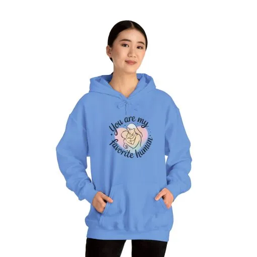 You Are My Favorite Human Hoodie, Cute Mom and Baby Pastel Design, Mothers Day Hooded Sweatshirt Gift