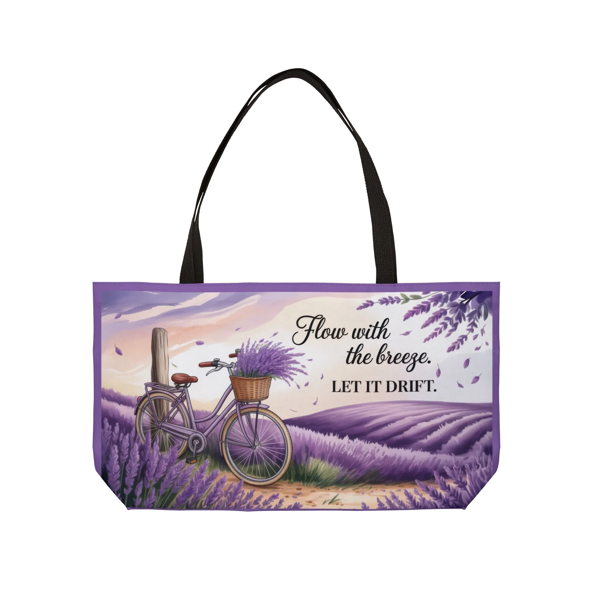 Lavender Bicycle Weekender Tote Bag, Relaxed, Stylish Beach Bag, Travel Accessory, Gift for Her, Summer Outing Essential - Image 6
