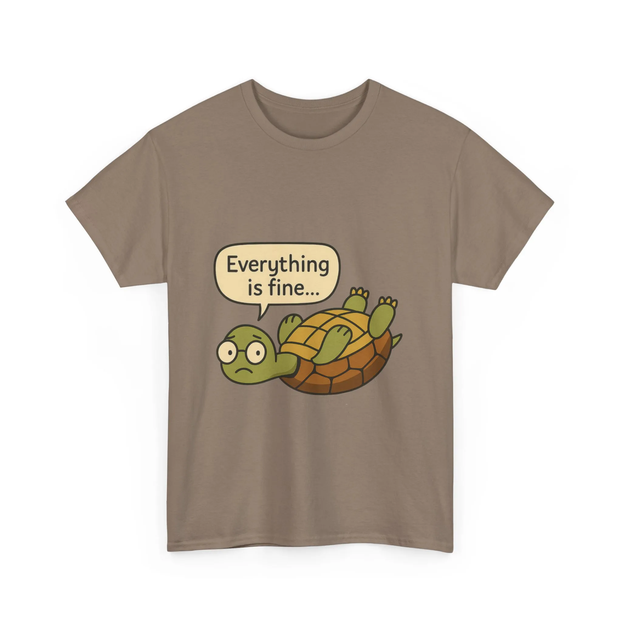 Everything is Fine Turtle Tee, Funny Unisex Cotton Tee, Cute Animal Shirt, Gift for Nature Lovers, Great for Humor, Positive message t-shirt - Image 14