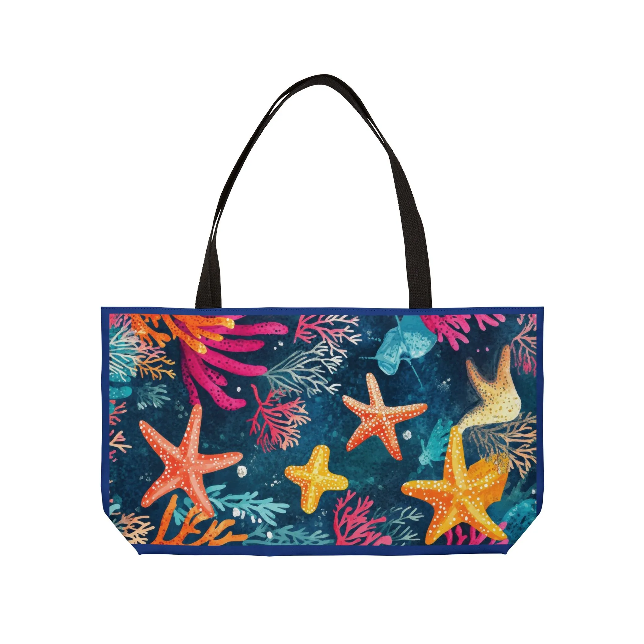 Colorful Starfish Weekender Tote Bag, Beach Essentials, Summer Travel, Vacation, Poolside Carryall, Eco-Friendly Bag, Beach Bag - Image 6