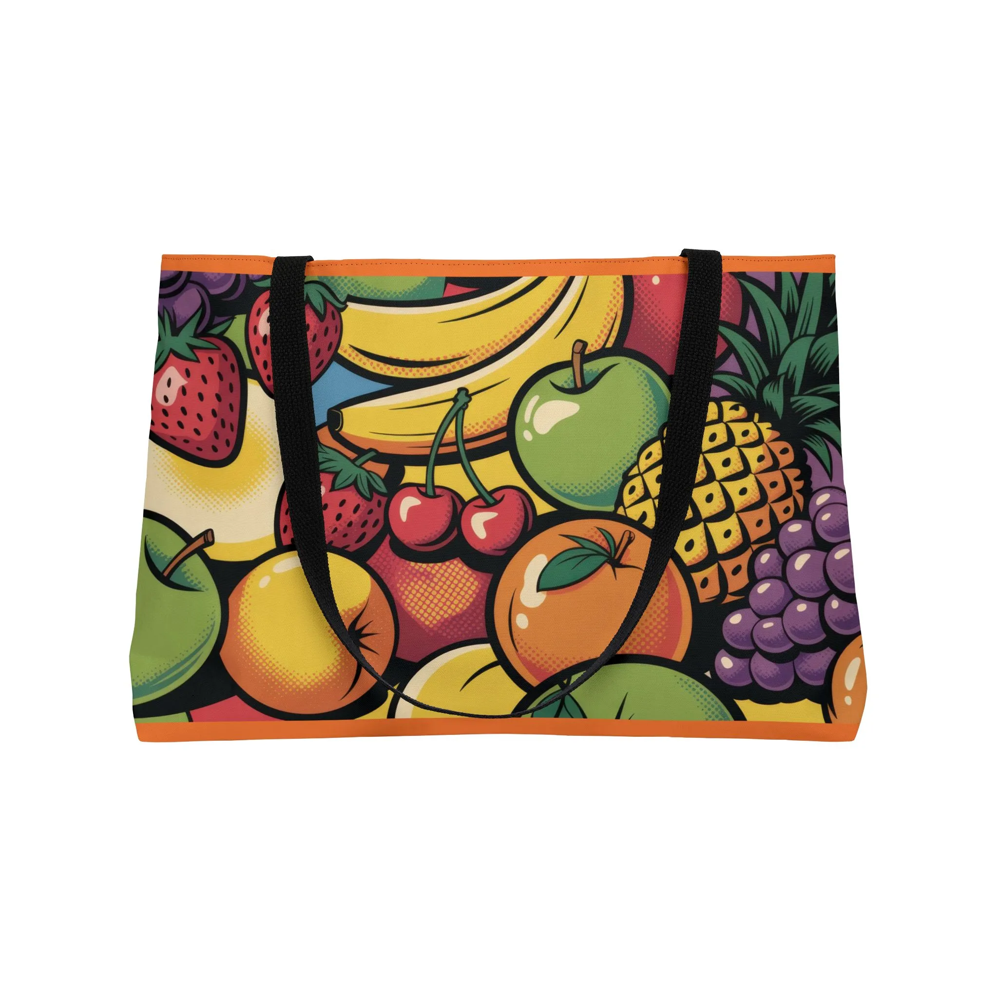 Vibrant Fruit Print Weekender Tote Bag for Beach Days, Travel Accessory, Summer Bag, Music Festival Tote, Everyday Use Bag - Image 3
