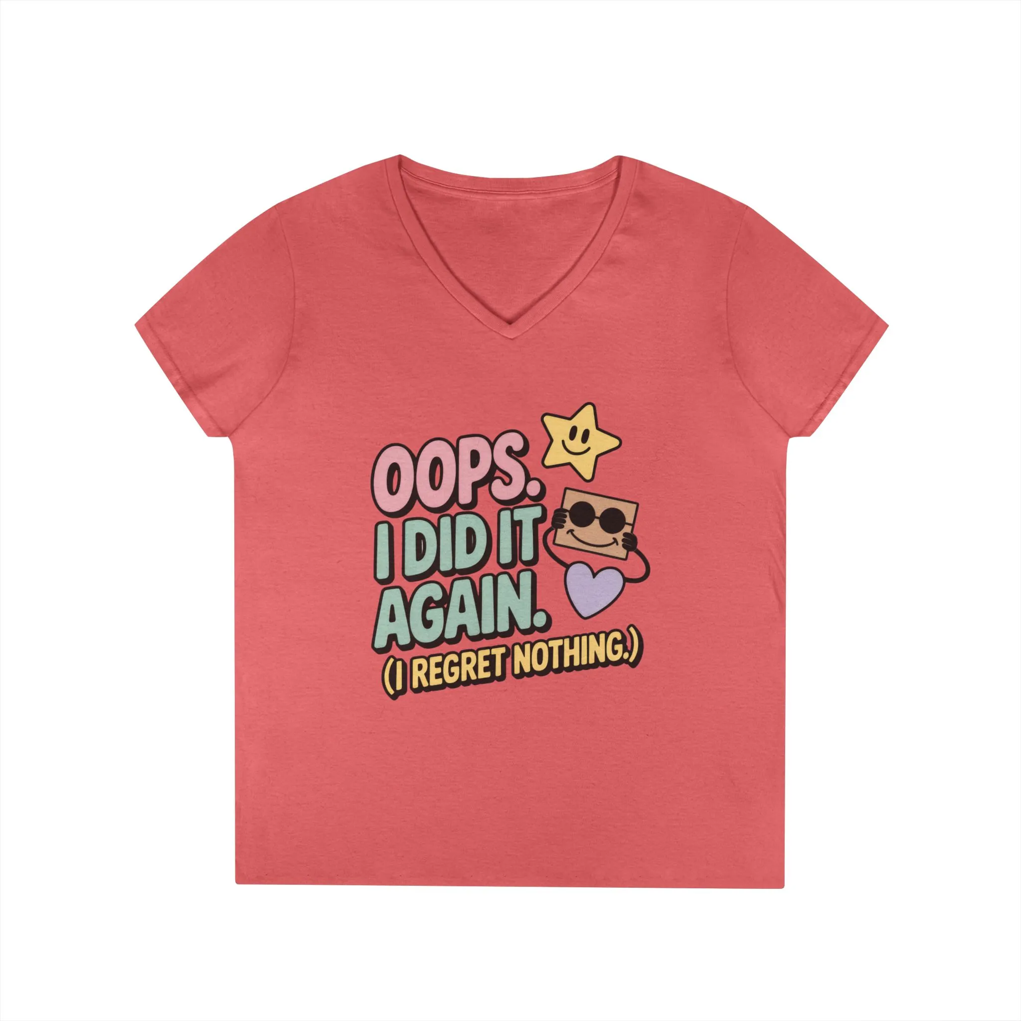 Oops! I Did It Again Ladies' V-Neck T-Shirt, Fun Casual Tee, Perfect Gift, Casual Statement Wear, Positive Message Women's T-Shirt - Image 20