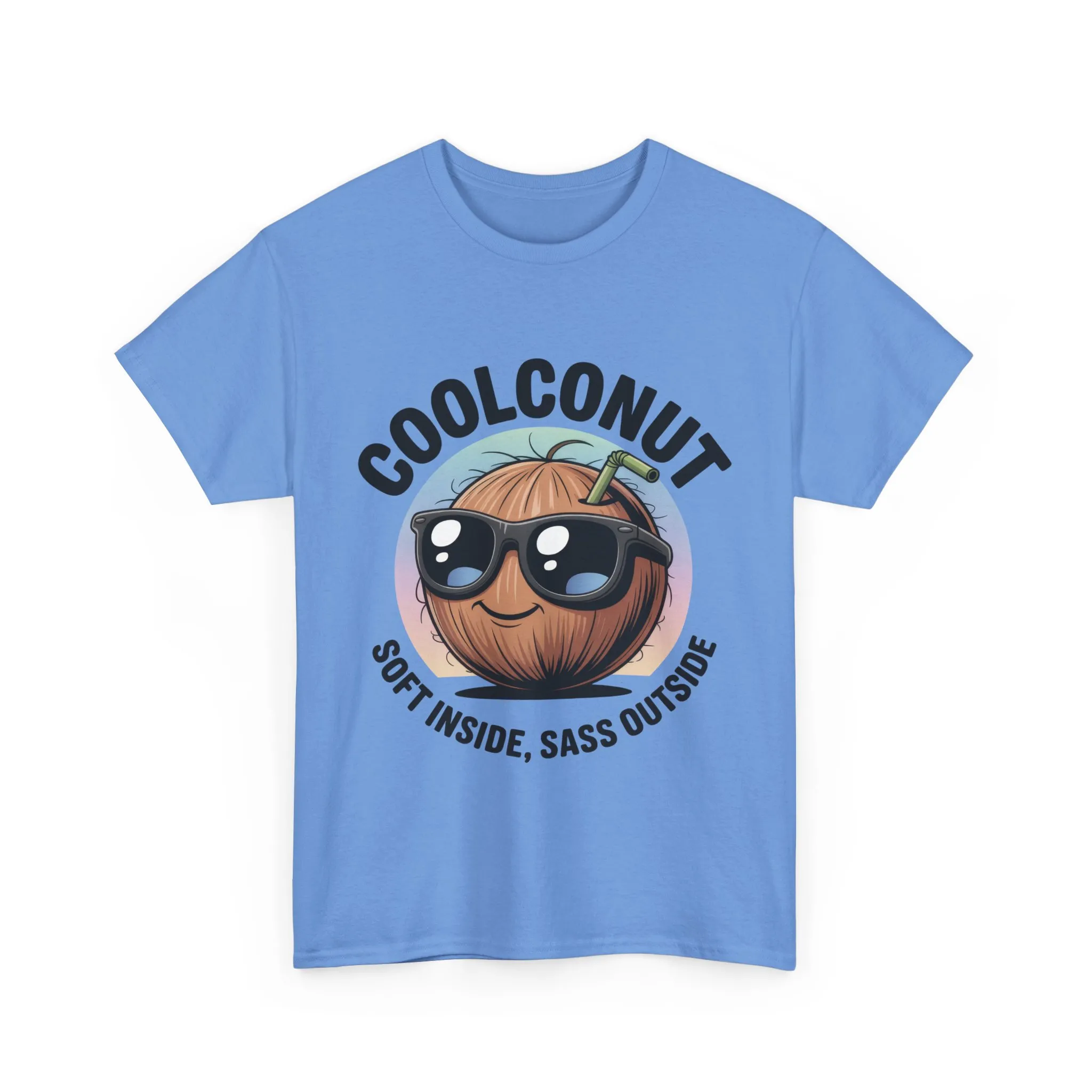 Coolconut Women's Heavy Cotton Tee, Fun Casual Shirt, Gift for Coconut Lovers, Summer Vibes Tee, Soft Inside Sass Outside Shirt - Image 3