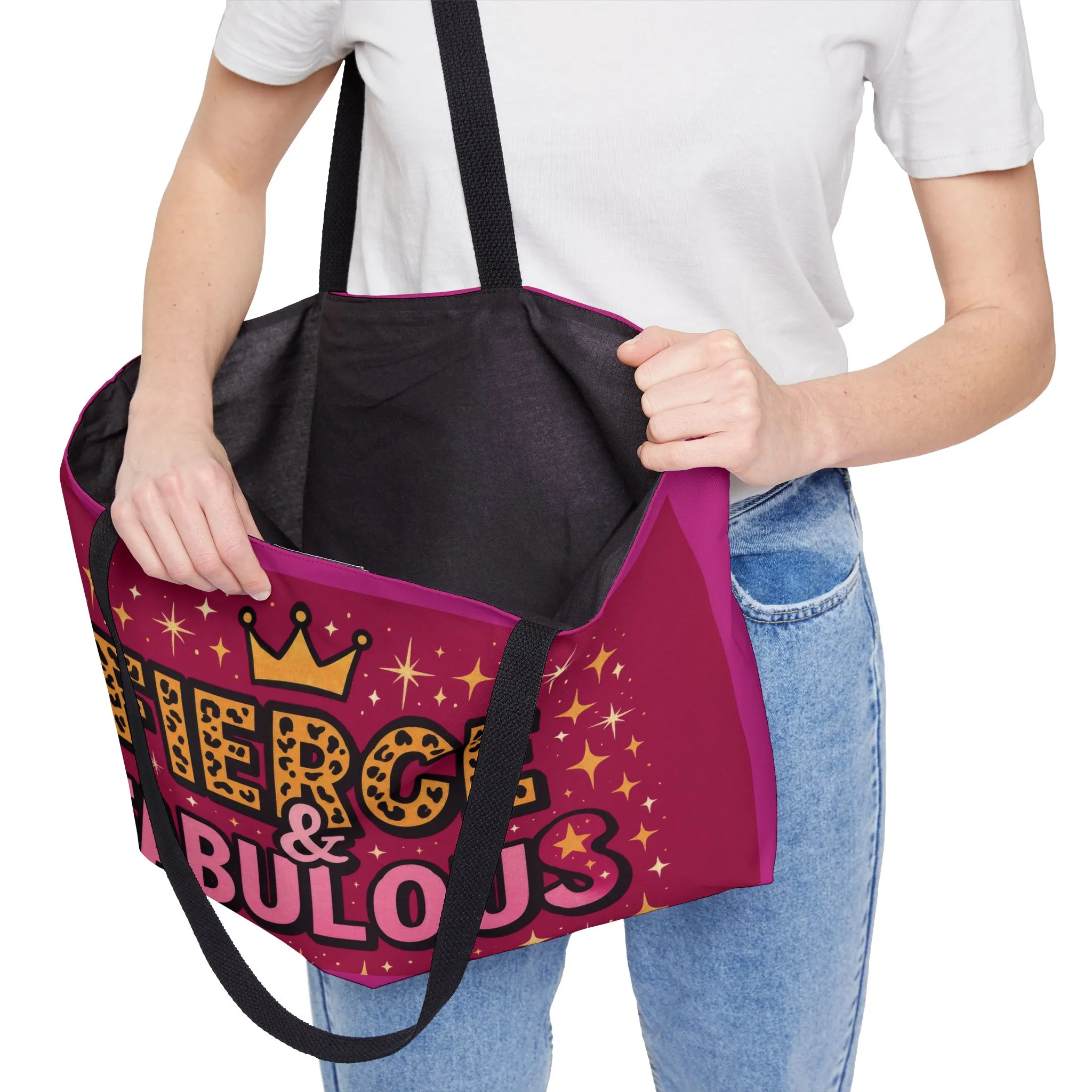 Chic Weekender Tote Bag - Fierce & Fabulous Design, Beach Bag, Travel Tote, Shopping Bag, Gift for Her, Stylish Handbag - Image 2