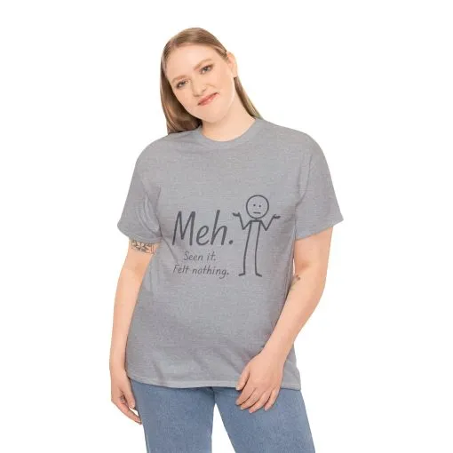 Funny Women's Heavy Cotton Tee, 'Meh' Graphic Shirt, Perfect Gift for Sarcastic Friends, Casual Wear, Birthdays, Everyday Humor, Comfy Tee - Image 8