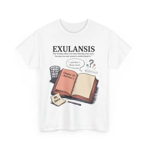 Exulansis Shirt, Emotional Aesthetic Word Tee, Deep Meaning Typography Graphic Tee, Women's Heavy Cotton Tee, deep meaning t shirt - Image 3