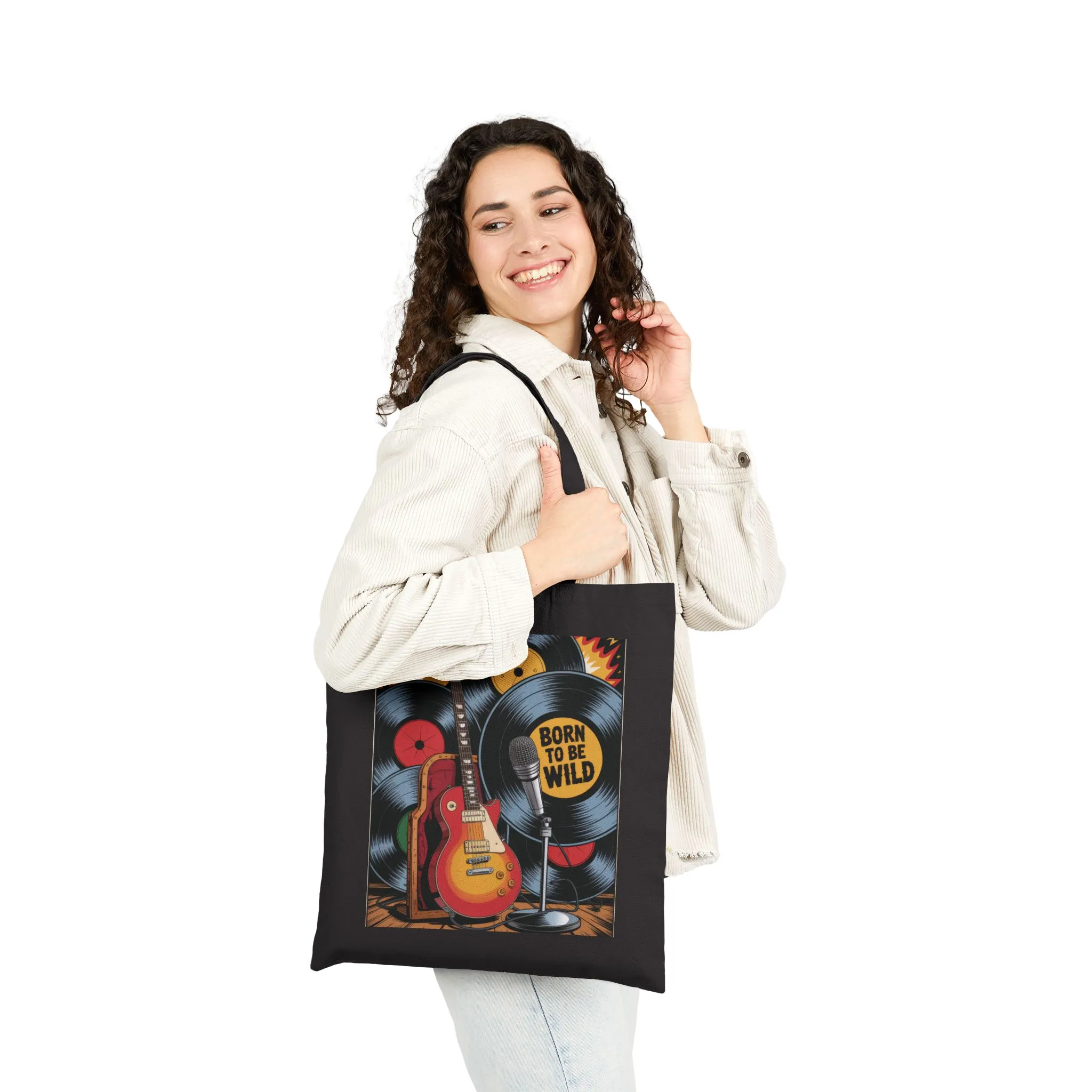 Rockin' Retro Tote Bag, Born to Be Wild, Music Lover's Bag, Festival Tote, Eco-Friendly Shopping Bag, Guitar Design, Gift Idea - Image 8