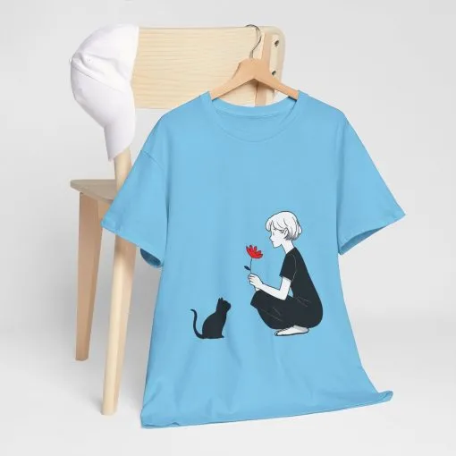 Cat Lover's Heavy Cotton Tee, Cute Cat Shirt, Pet Owner Gift, Animal Lover Apparel, Birthday Gift for Her, Women's Cotton T-Shirt, Cat Lover - Image 18