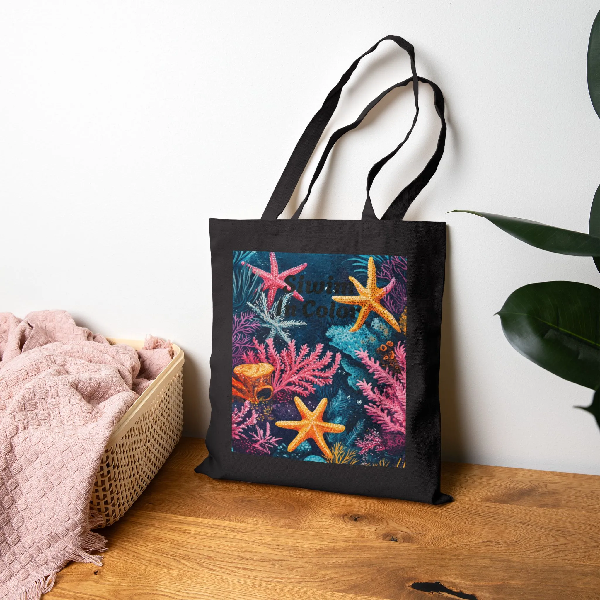 Ocean-Inspired Cotton Canvas Tote Bag, Artistic Starfish Design, Eco-Friendly Carryall, Beach Day Essential, Summer Gift, Boho Style - Image 10