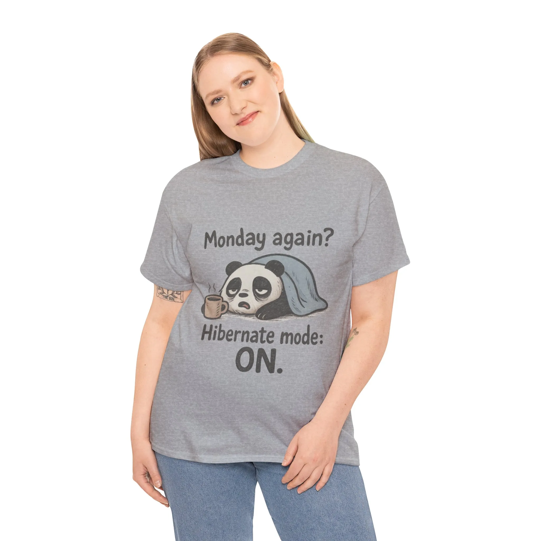 Funny Panda Hibernate Tee, Cute Animal Shirt, Unisex Cotton Tee, Gift for Lazy Days, Monday Motivation T-shirt - Image 10