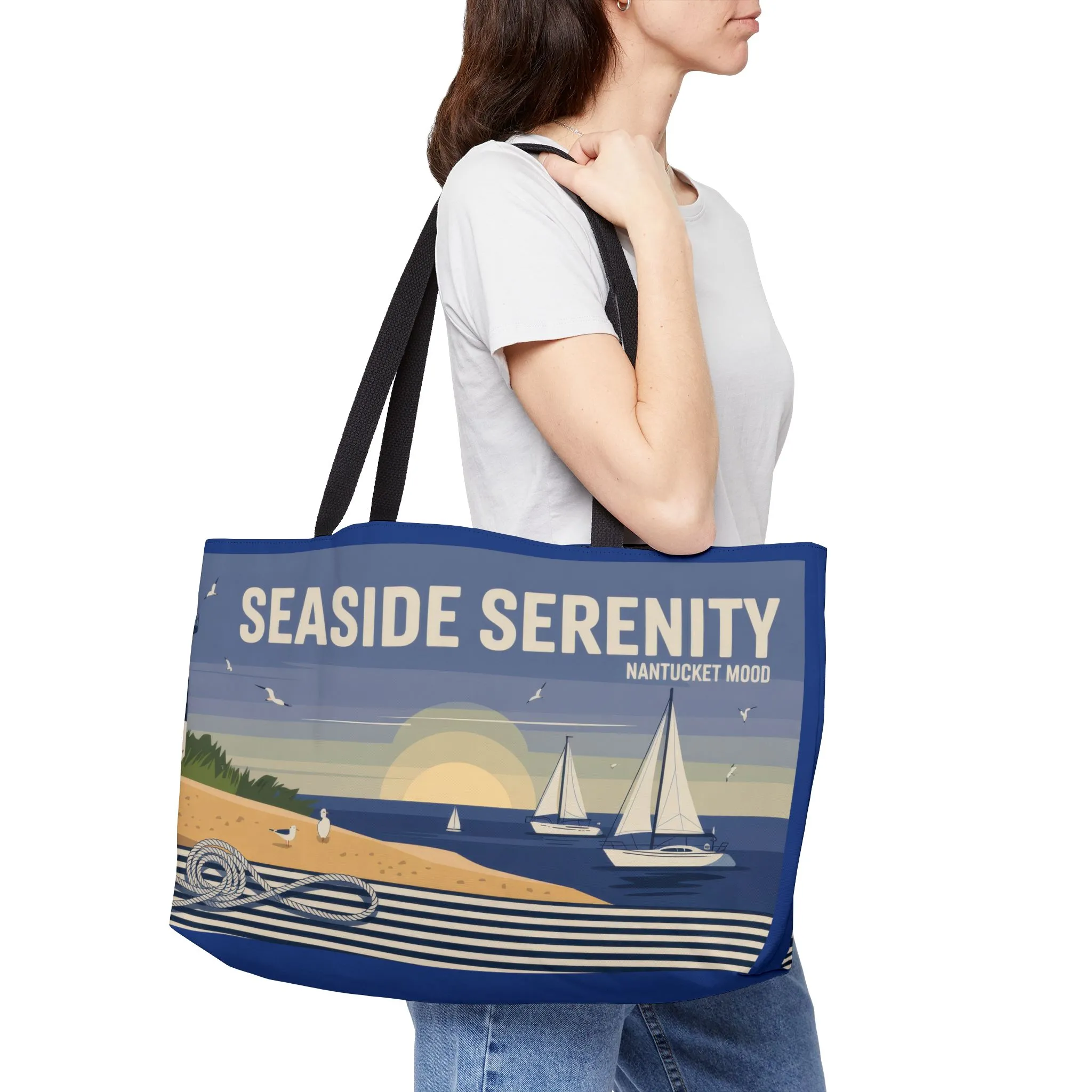 Seaside Serenity Weekender Tote Bag , Beach Bags, Travel Tote, Weekend Getaway, Stylish Carryall, Vacation Essentials - Image 2
