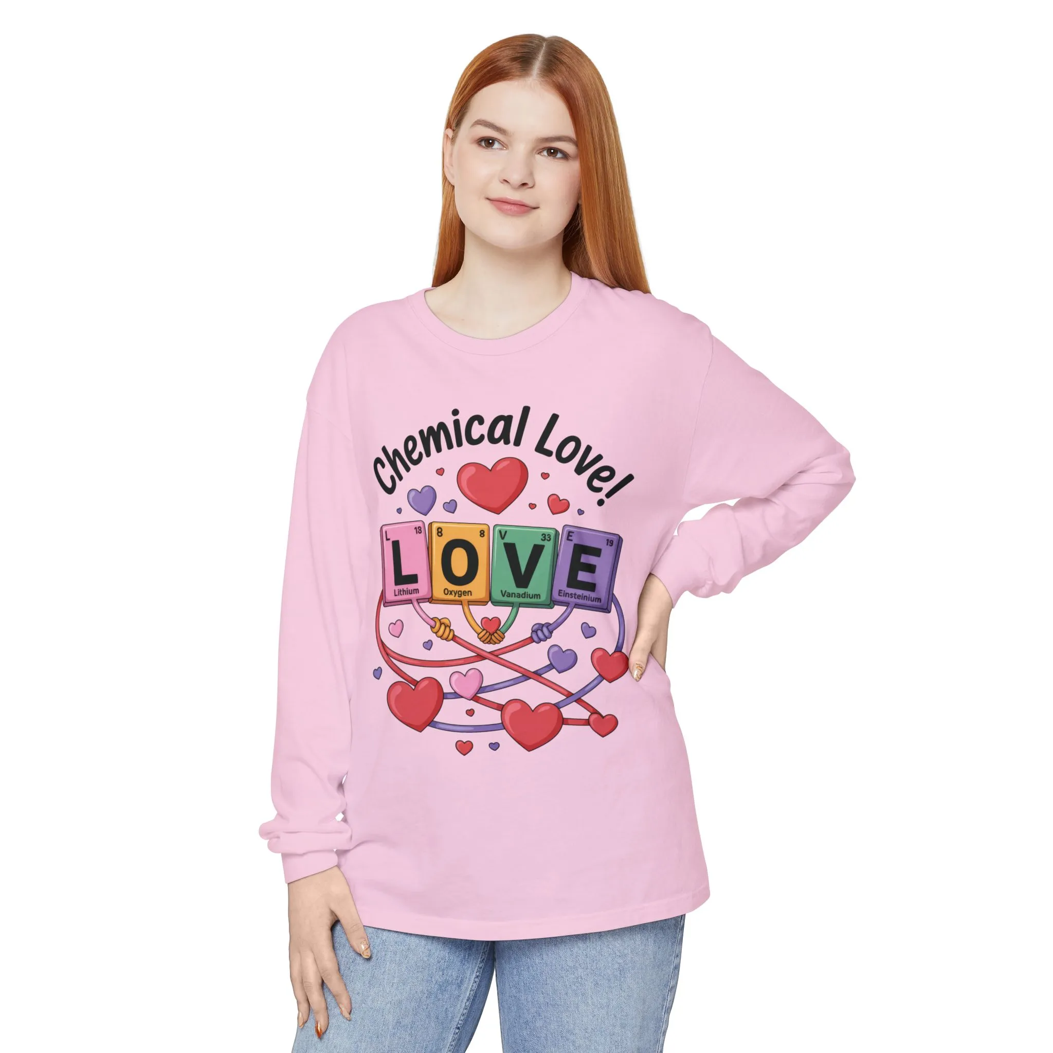 Chemical Love Long Sleeve T-Shirt Women's, Perfect Gift for Science Lovers, Valentine's Day, Chemistry Enthusiasts, Casual Wear, Cute - Image 16
