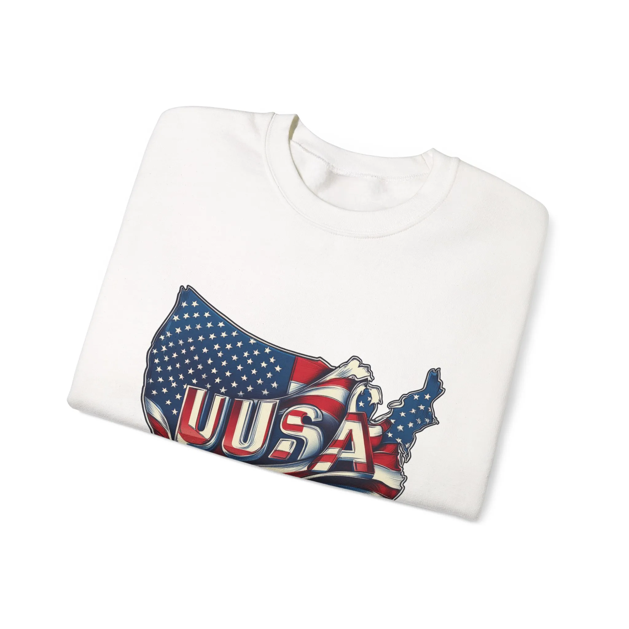 Patriotic USA Crewneck Sweatshirt, Unisex Sweatshirt, American Flag Apparel, Casual Comfort, Great for Independence Day and Holidays - Image 6
