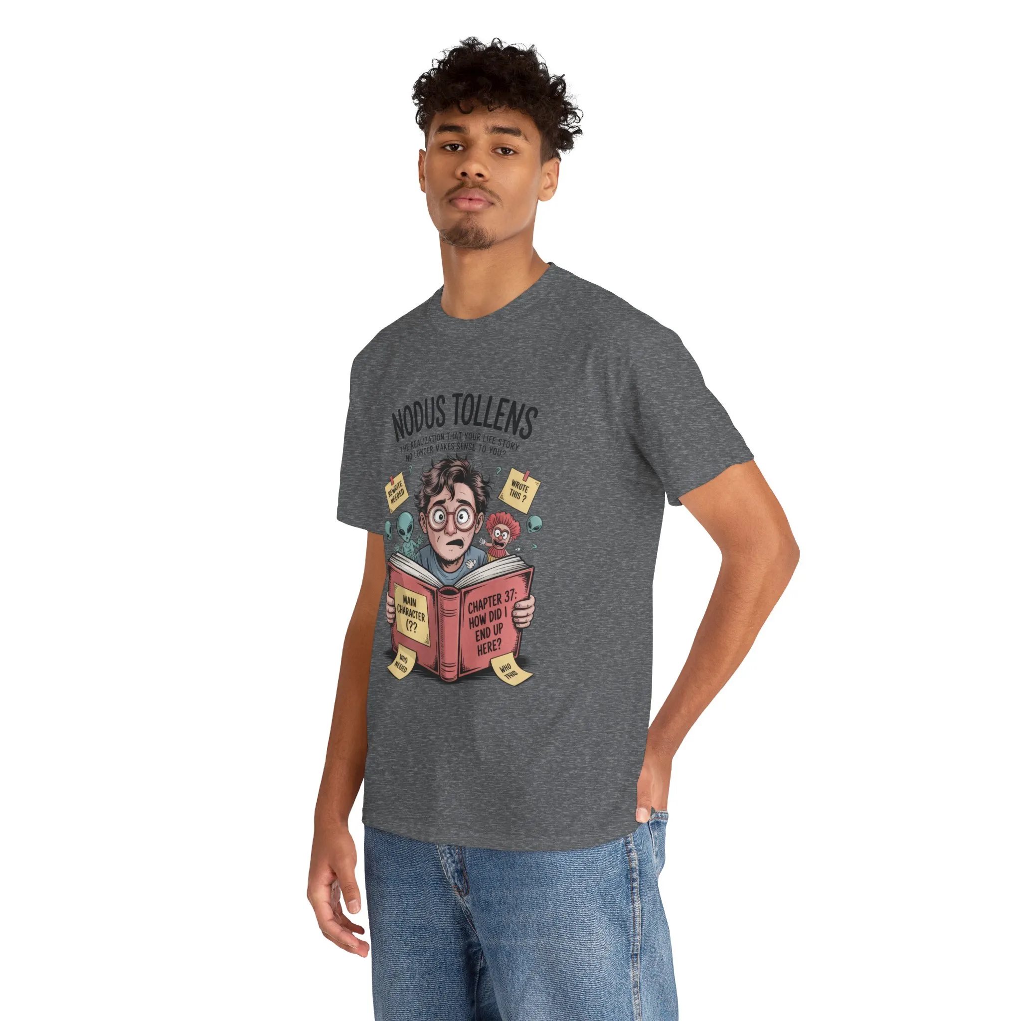 Nodus Tollens Men's T-Shirt, Men's Heavy Cotton Shirt, Latin Words, Moods & Modes, Self-Awareness, Quirky Humor Shirt - Image 11