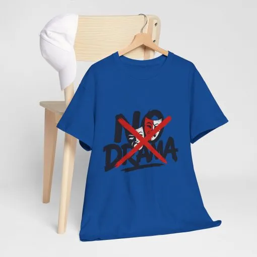 No Drama Unisex Heavy Cotton Tee, Casual Shirt, Gift for Friends, Relaxed Fit, Comfort Wear, Everyday Style - Image 12