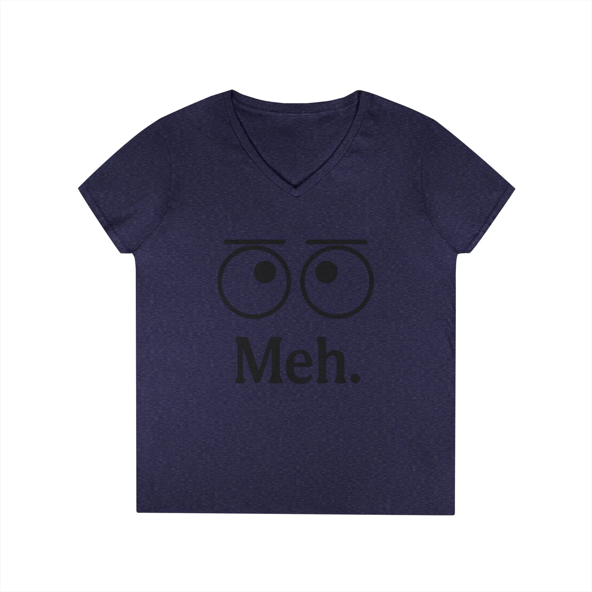 Funny Ladies' V-Neck T-Shirt - "Meh." Graphic, Casual Humor Tee, Gift for Her, Everyday Wear, Cute Top - Image 14