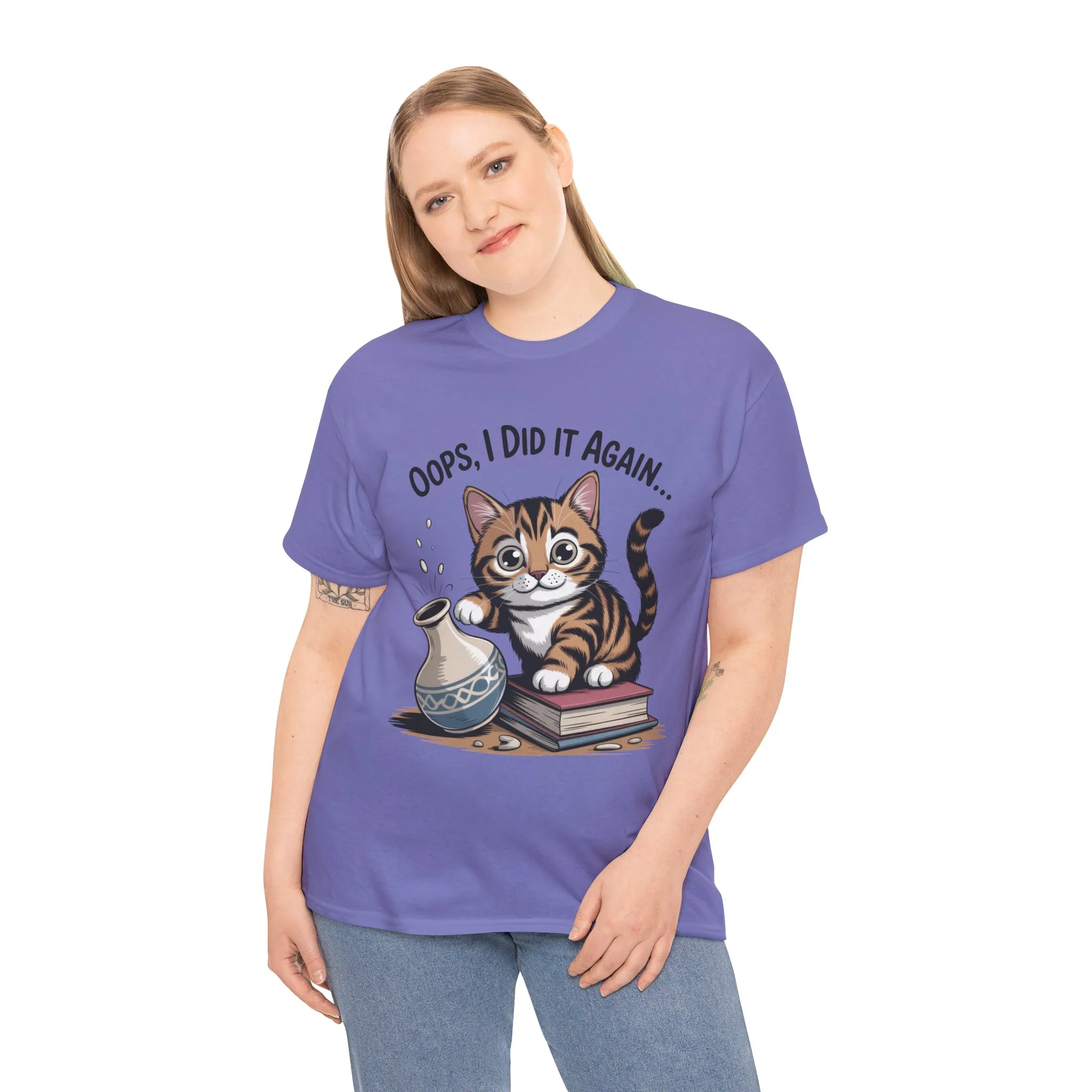 Playful Cat Women's Tee, Funny Oops I Did It Again Design, Cat Lover Gift, Casual Wear, Birthday Gift, Pet Lover Tee, Women's Gift - Image 19
