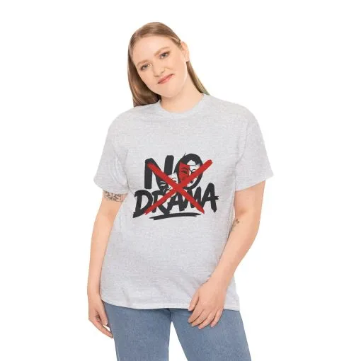 No Drama Unisex Heavy Cotton Tee, Casual Shirt, Gift for Friends, Relaxed Fit, Comfort Wear, Everyday Style - Image 30