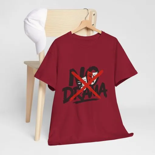 No Drama Unisex Heavy Cotton Tee, Casual Shirt, Gift for Friends, Relaxed Fit, Comfort Wear, Everyday Style - Image 37
