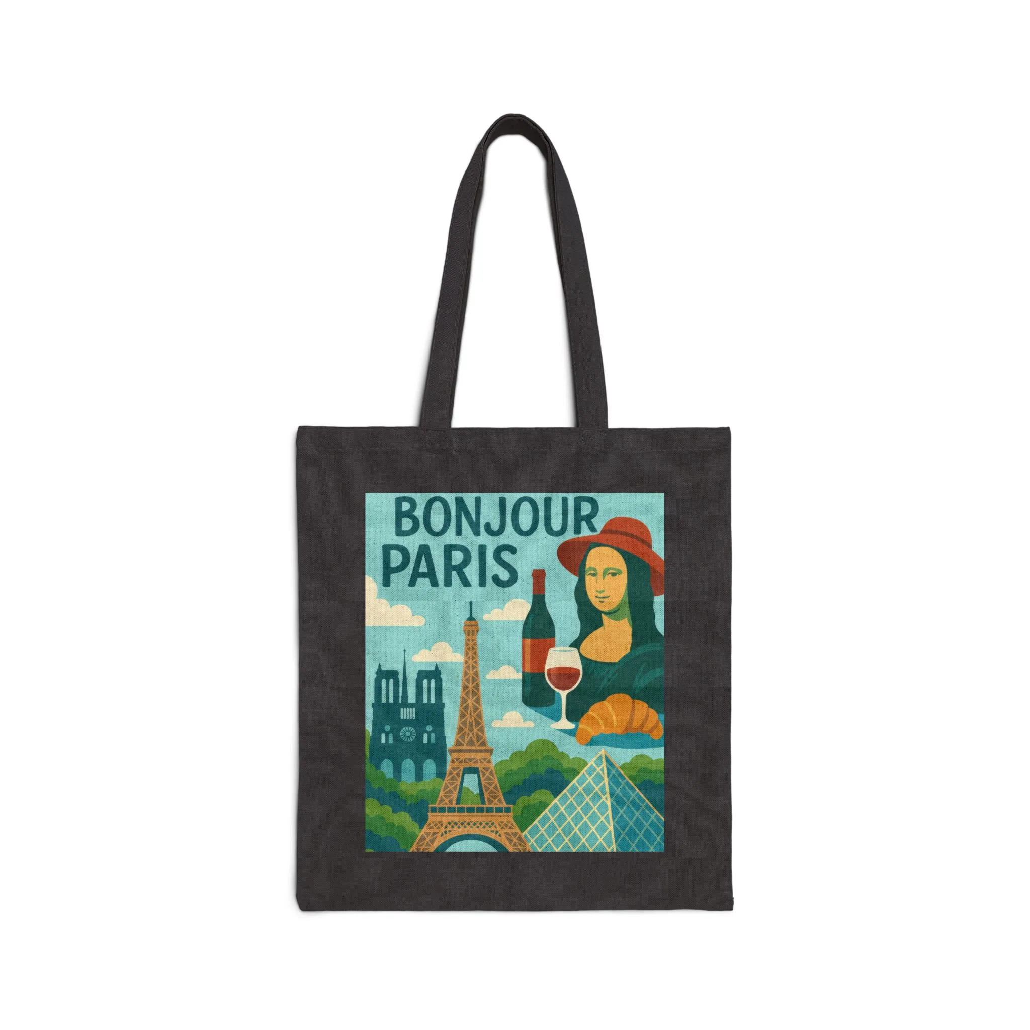 Bonjour Paris Tote Bag, Eco-Friendly Cotton Bag for Shopping, Travel, Gifts, Beach, and Everyday Use - Image 7