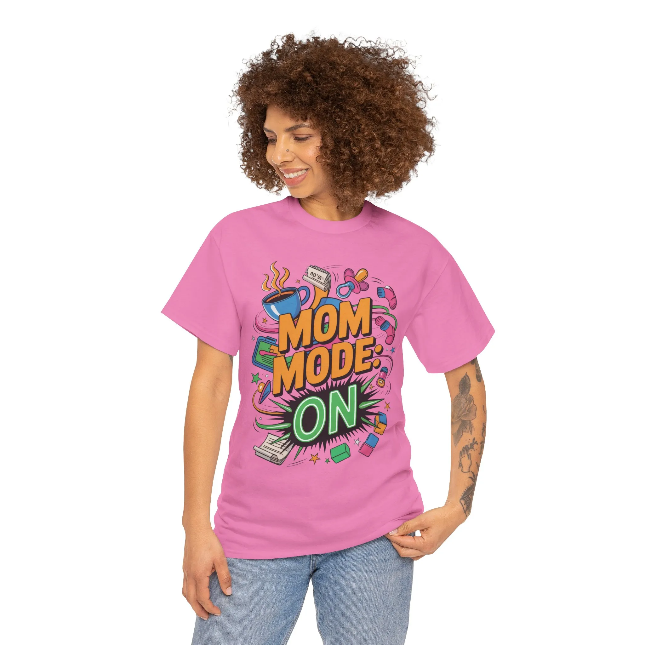 Mom Mode ON Cotton Tee, Funny Mom T-Shirt, Gift for Mothers, Parent Life Apparel, Mother's Day Humor T-Shirt, Cute Mama Life Graphic Tee - Image 22