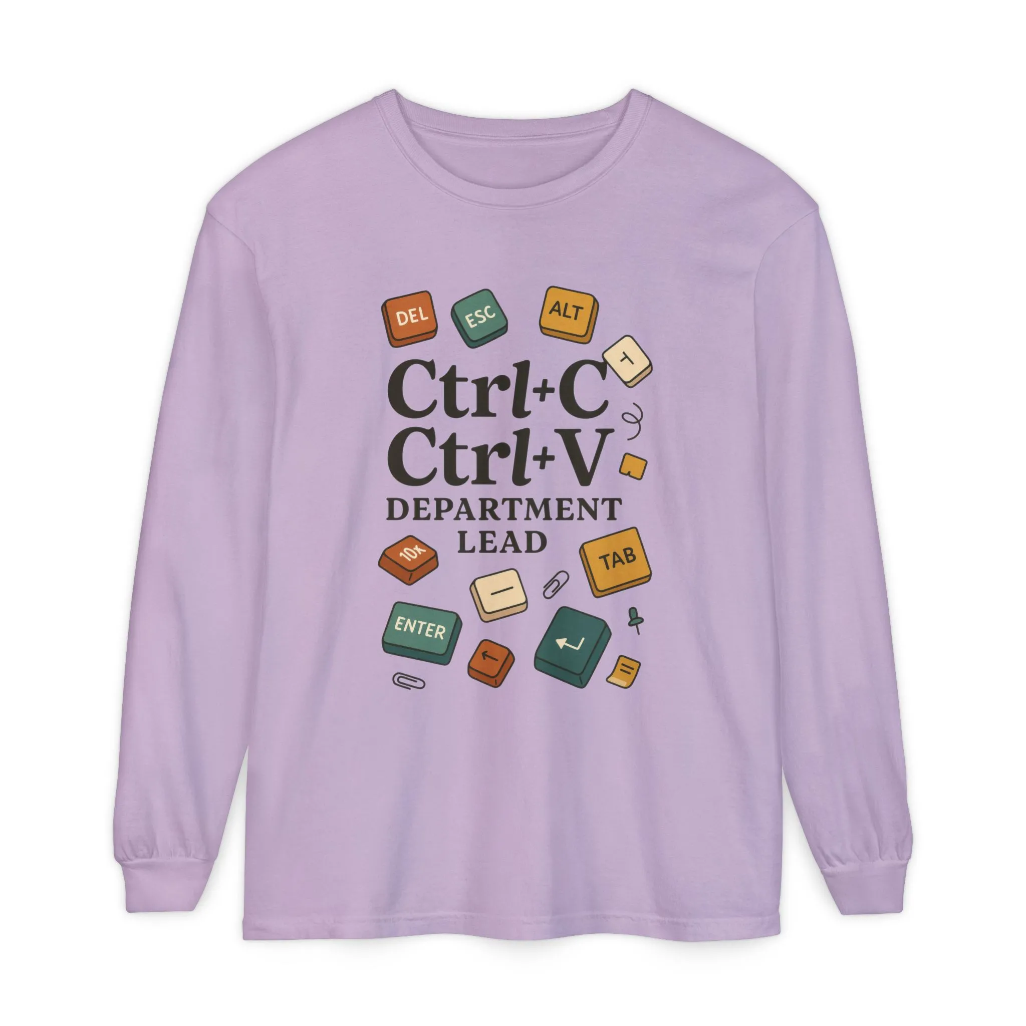 Graphic Long Sleeve Tee, Ctrl+C Ctrl+V Department Lead, Funny Office Humor Shirt, Programmer Gift, Tech Nerd Tee, IT Department Apparel - Image 19