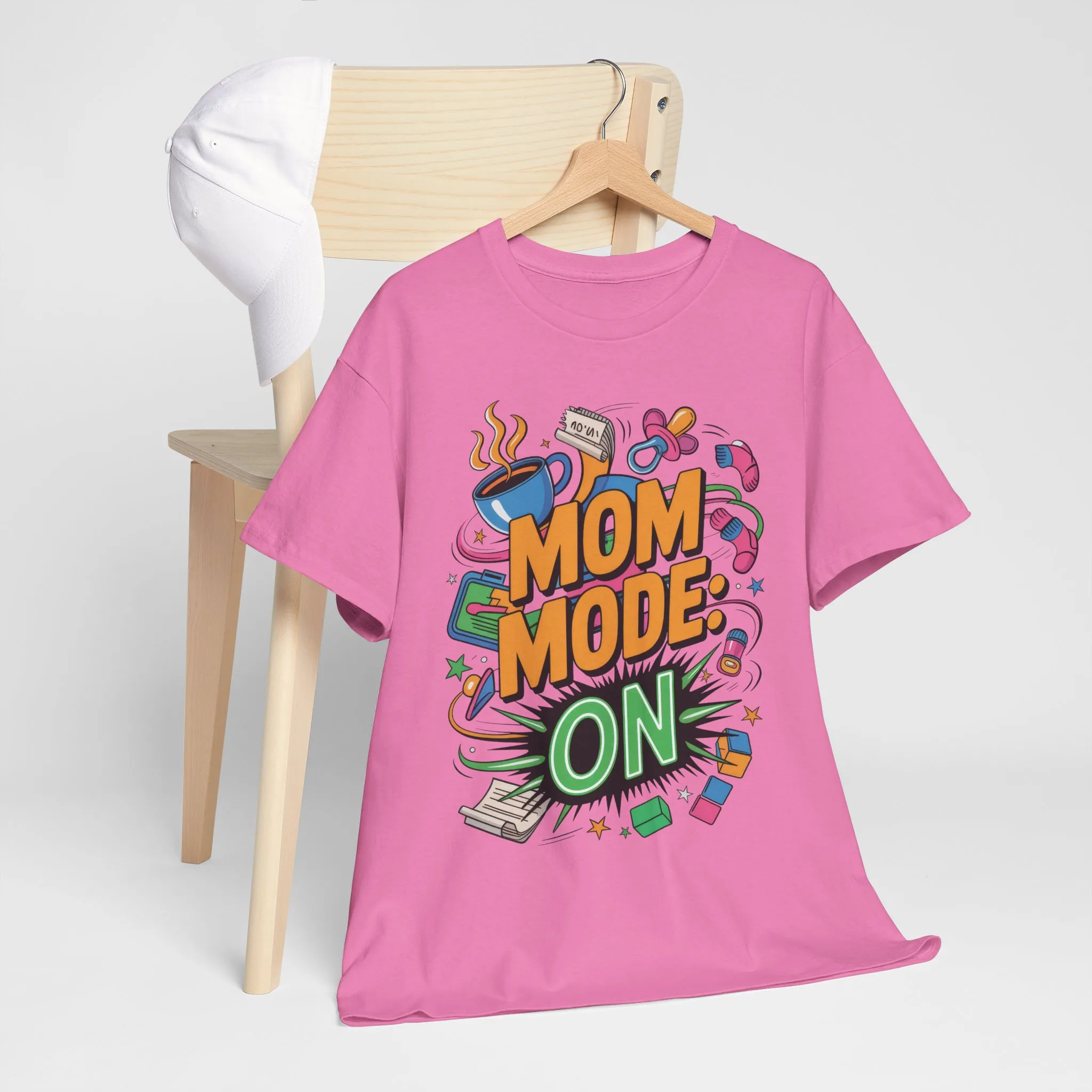 Mom Mode ON Cotton Tee, Funny Mom T-Shirt, Gift for Mothers, Parent Life Apparel, Mother's Day Humor T-Shirt, Cute Mama Life Graphic Tee - Image 24