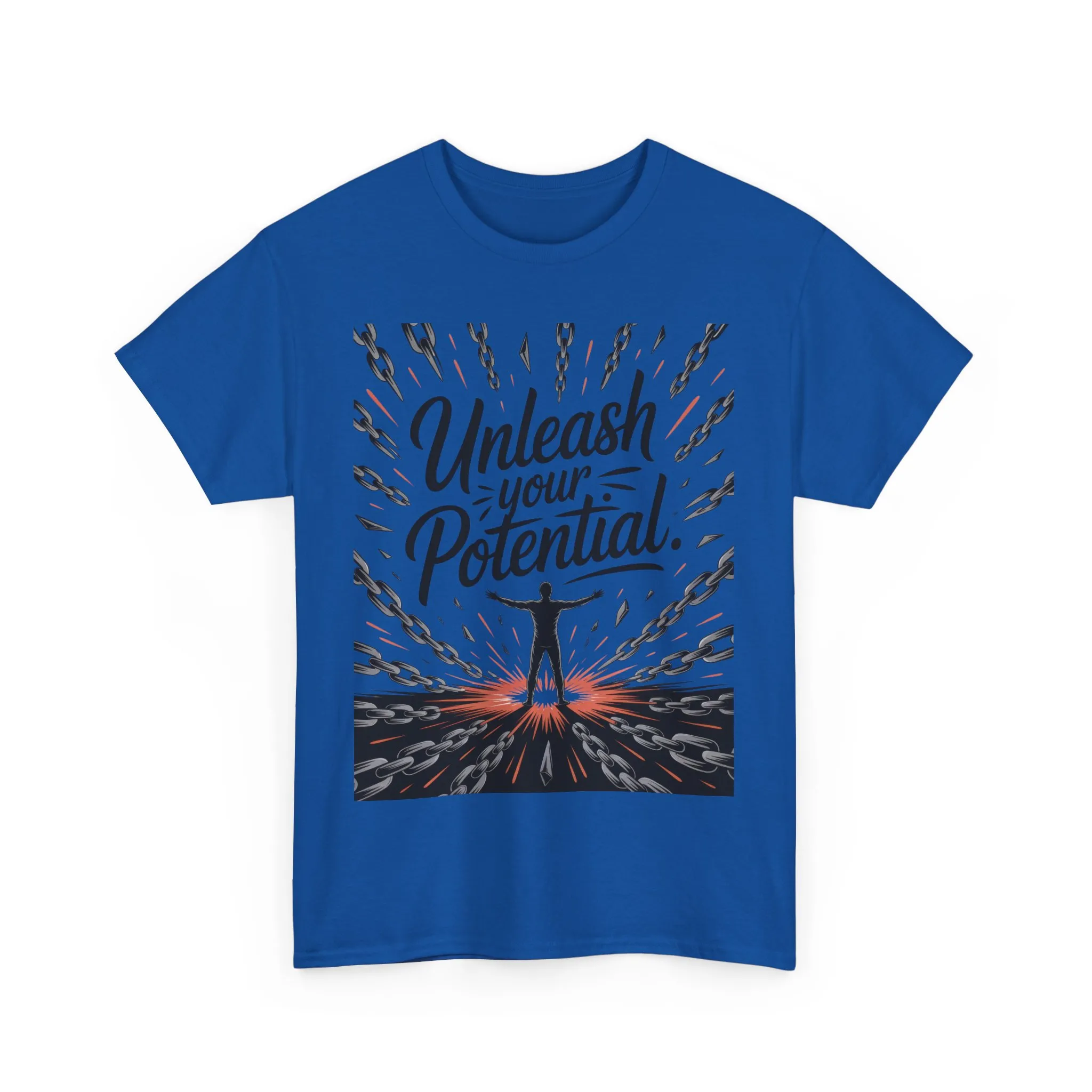 Inspiring Men s Heavy Cotton Tee, Unleash Your Potential Motivation Shirt, Gift for Graduates, Personal Growth Apparel, Casual Wear - Image 21