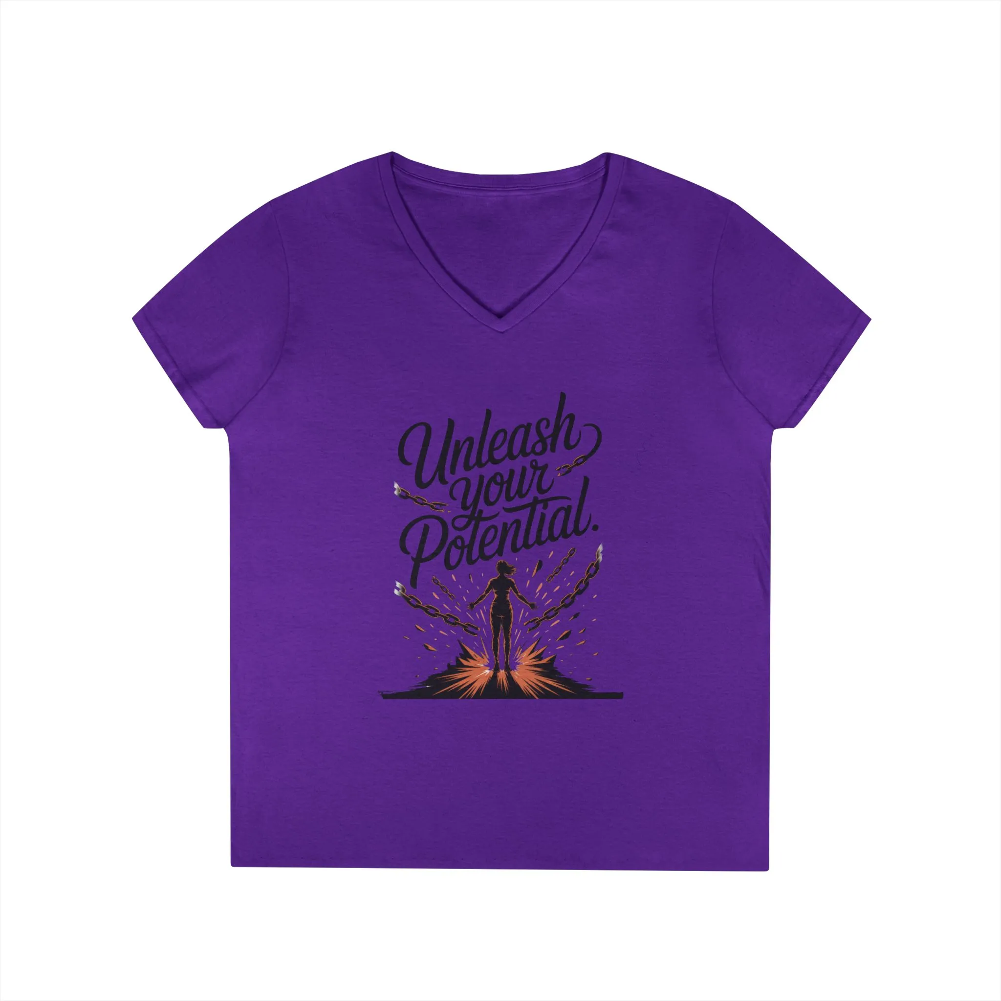 Empowering Ladies V-Neck T-Shirt | Unleash Your Potential | Gift for Motivation, Birthday, Inspirational Wear, Positive Energy Top - Image 18
