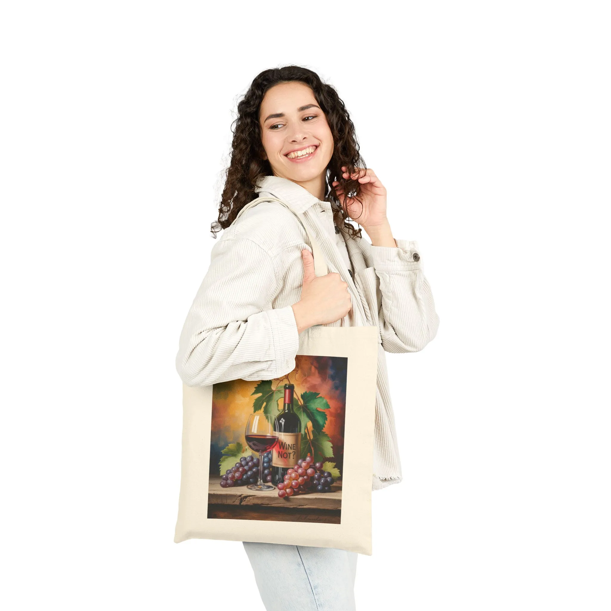 Wine Not Canvas Tote Bag, Eco-Friendly Grocery Bag, Wine Lover Gift, Reusable Shopping Tote, Vintage Art Design, Perfect for Every Occasion - Image 10