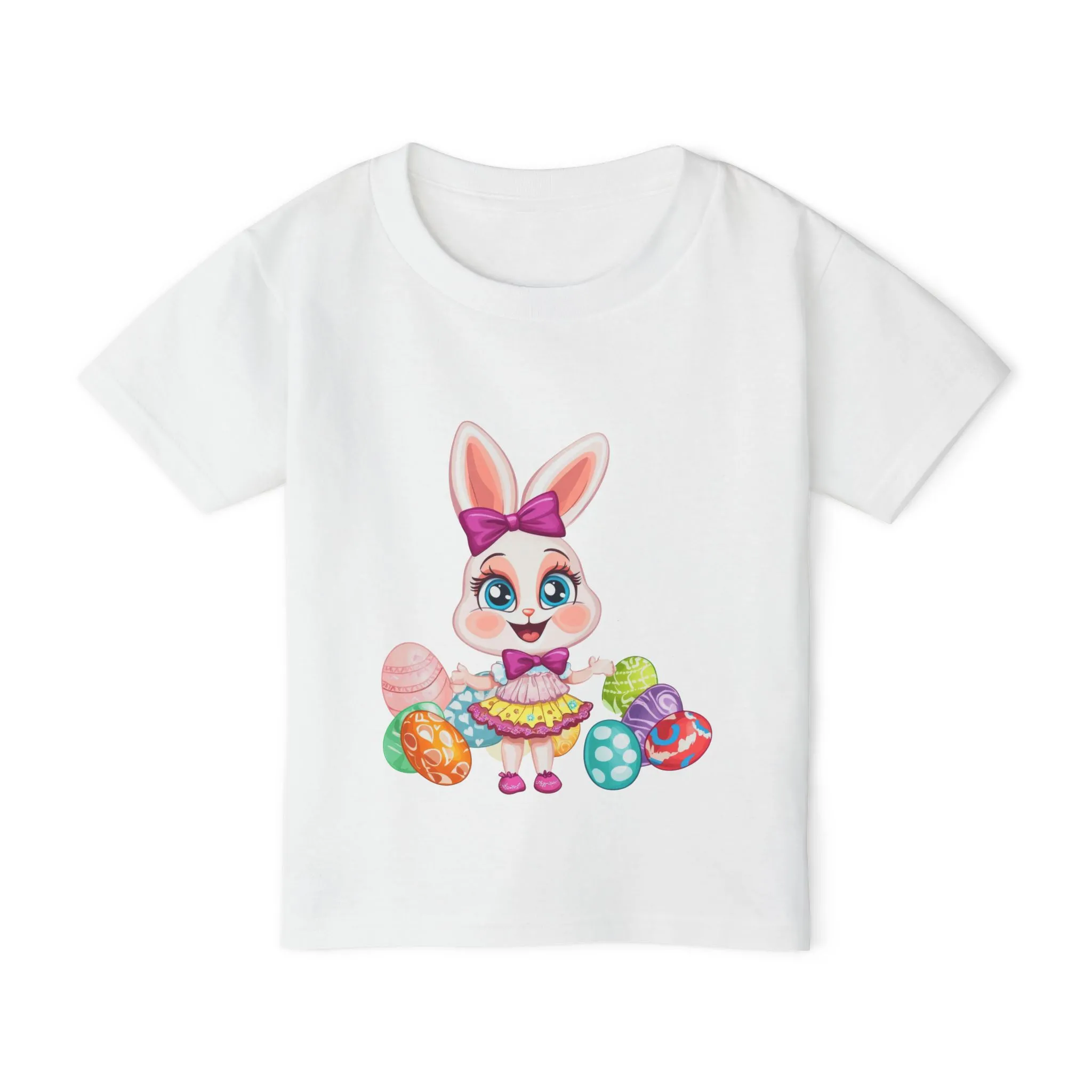 Easter Themed Heavy Cotton™ Toddler T-shirt, Rabbit and Egg Themed T-Shirt, Easter Bunny, Easter Gift for Kids - Image 3