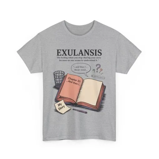 Exulansis Shirt, Emotional Aesthetic Word Tee, Deep Meaning Typography Graphic Tee, Women's Heavy Cotton Tee, deep meaning t shirt - Image 9