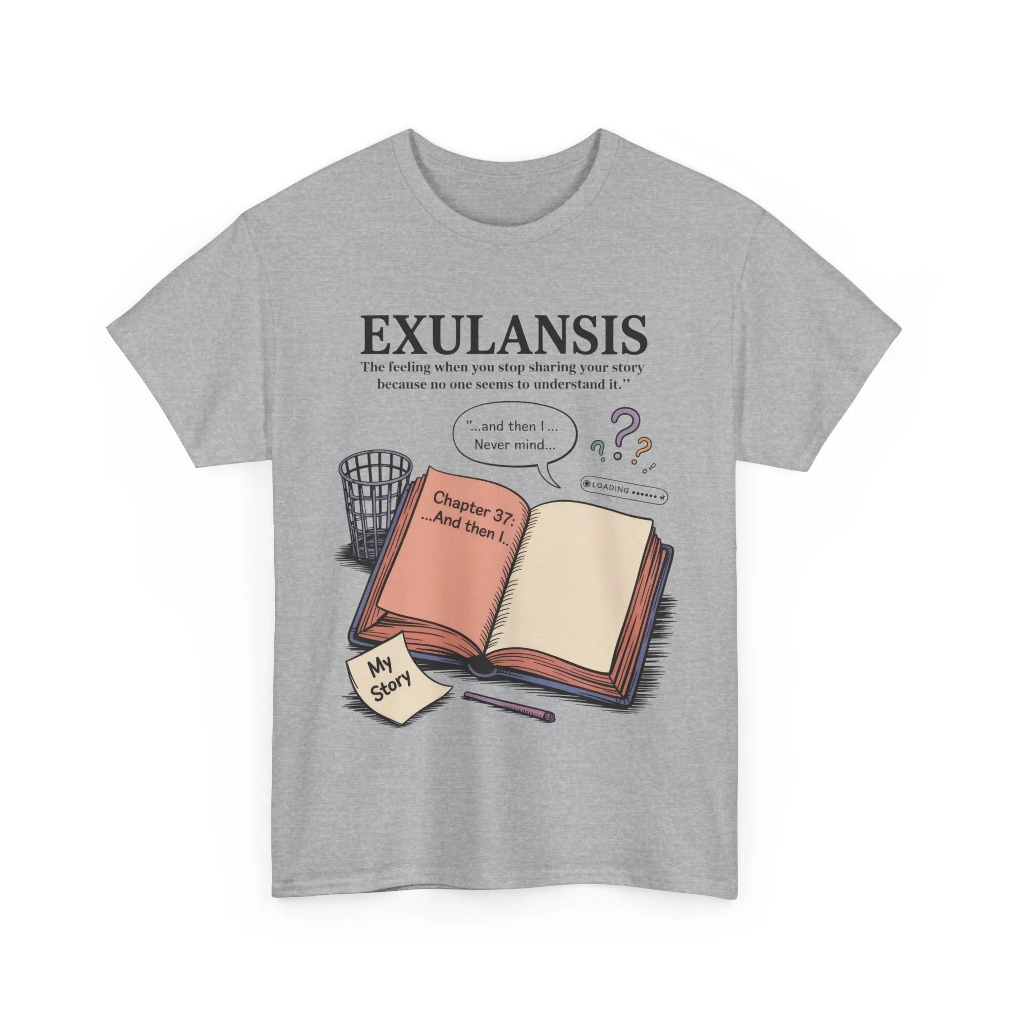 Exulansis Shirt, Emotional Aesthetic Word Tee, Deep Meaning Typography Graphic Tee, Women's Heavy Cotton Tee, deep meaning t shirt - Image 9